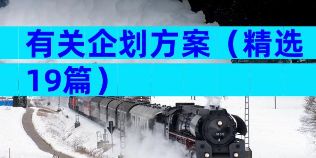 有关企划方案（精选19篇）