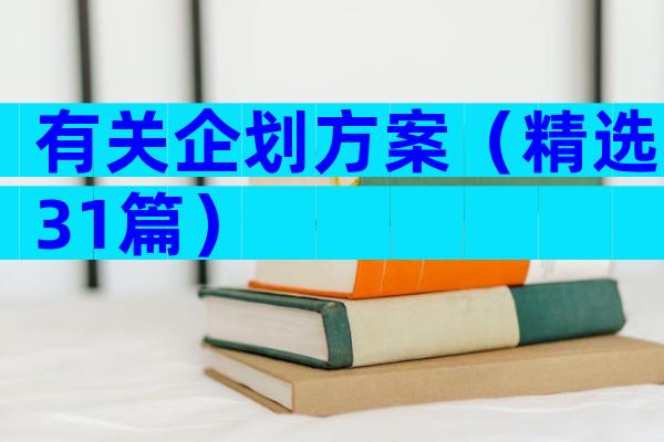 有关企划方案（精选31篇）