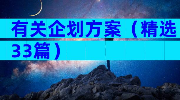 有关企划方案（精选33篇）