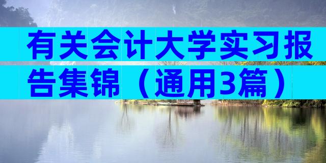 有关会计大学实习报告集锦（通用3篇）