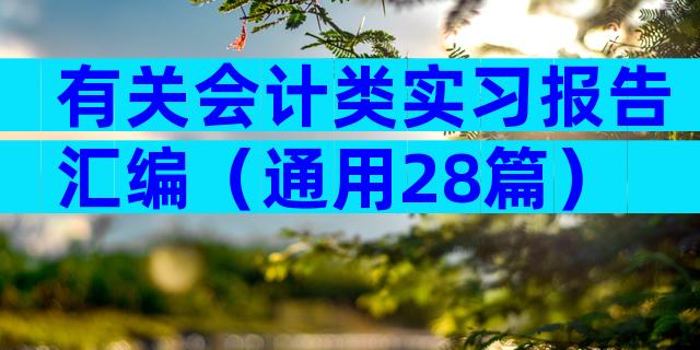 有关会计类实习报告汇编（通用28篇）