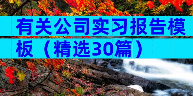 有关公司实习报告模板（精选30篇）