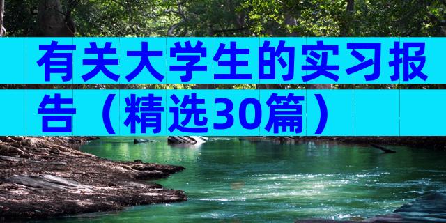 有关大学生的实习报告（精选30篇）