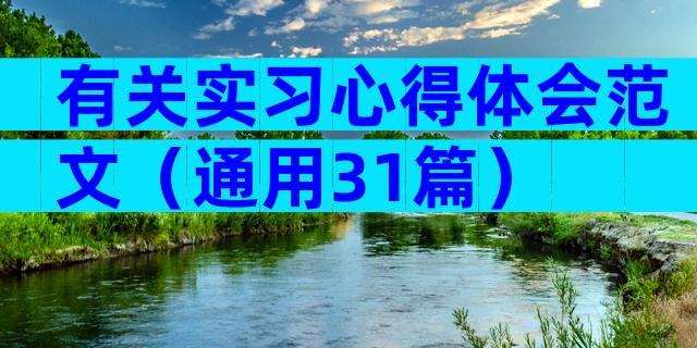 有关实习心得体会范文（通用31篇）