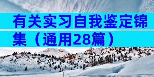 有关实习自我鉴定锦集（通用28篇）