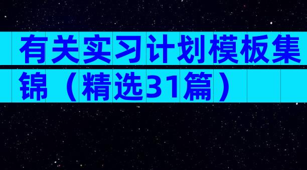 有关实习计划模板集锦（精选31篇）