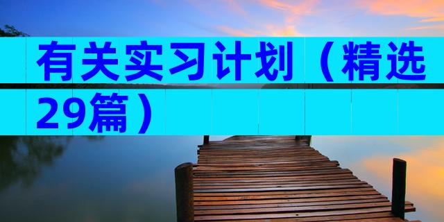有关实习计划（精选29篇）