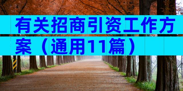 有关招商引资工作方案（通用11篇）
