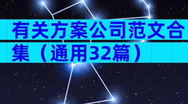 有关方案公司范文合集（通用32篇）