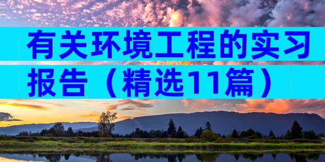 有关环境工程的实习报告（精选11篇）