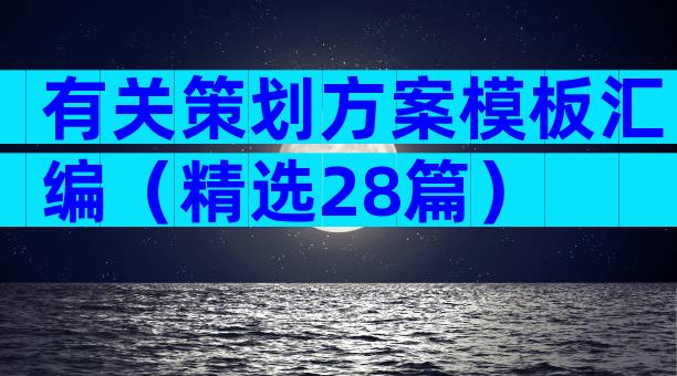 有关策划方案模板汇编（精选28篇）