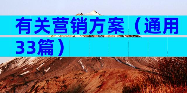 有关营销方案（通用33篇）