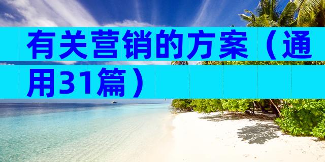 有关营销的方案（通用31篇）