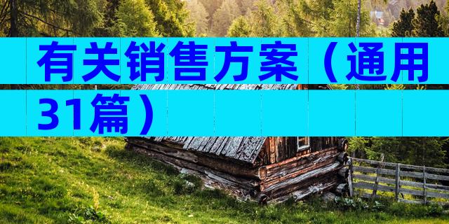 有关销售方案（通用31篇）