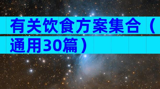 有关饮食方案集合（通用30篇）