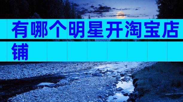 有哪个明星开淘宝店铺