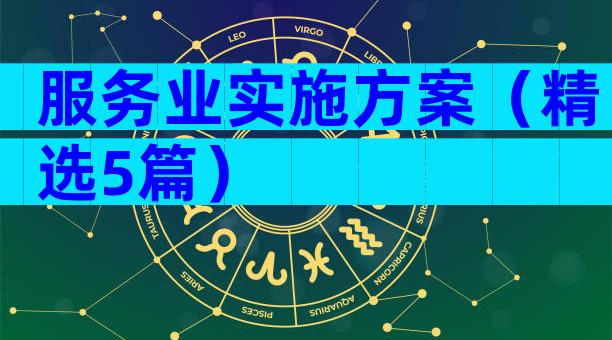 服务业实施方案（精选5篇）