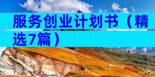 服务创业计划书（精选7篇）