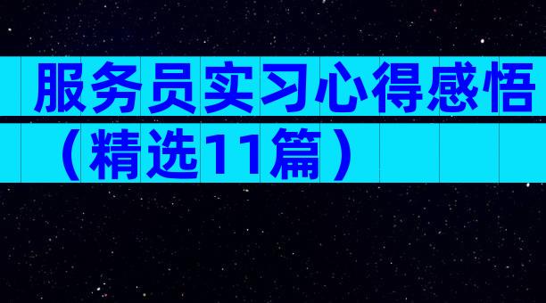 服务员实习心得感悟（精选11篇）