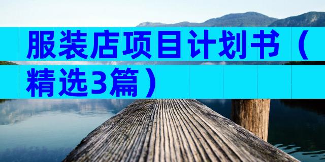 服装店项目计划书（精选3篇）