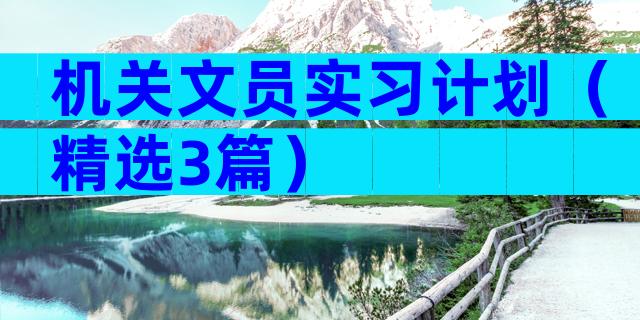 机关文员实习计划（精选3篇）