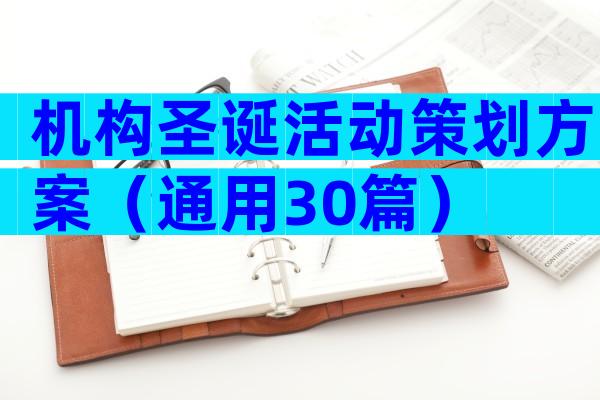 机构圣诞活动策划方案（通用30篇）