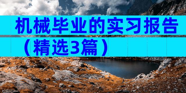 机械毕业的实习报告（精选3篇）