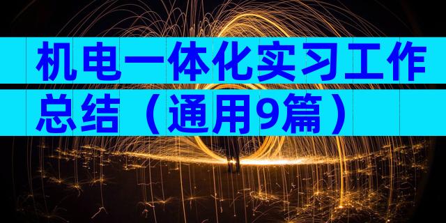 机电一体化实习工作总结（通用9篇）
