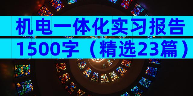 机电一体化实习报告1500字（精选23篇）