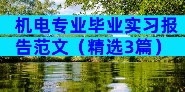 机电专业毕业实习报告范文（精选3篇）