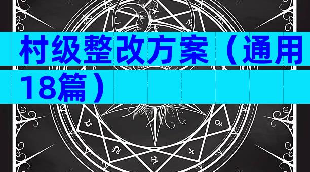 村级整改方案（通用18篇）