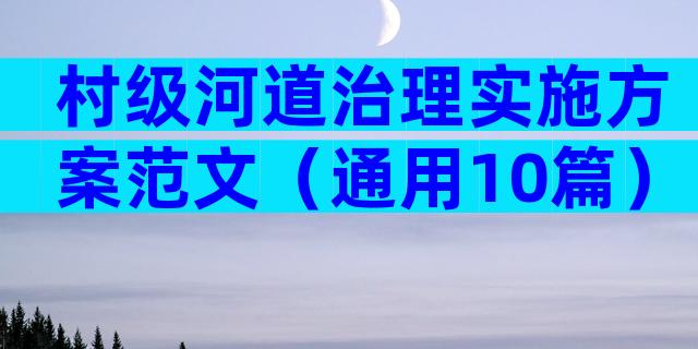 村级河道治理实施方案范文（通用10篇）
