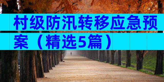 村级防汛转移应急预案（精选5篇）