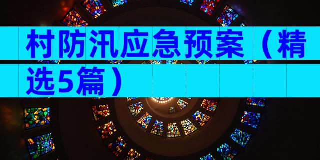 村防汛应急预案（精选5篇）