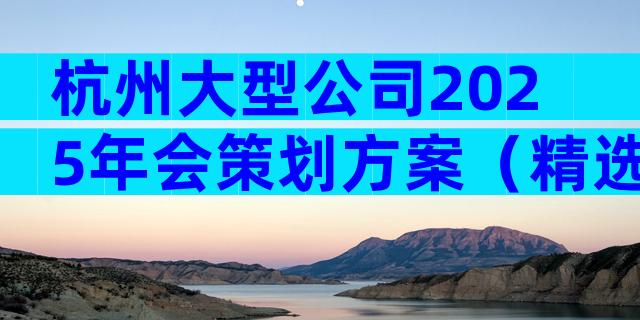 杭州大型公司2025年会策划方案（精选3篇）