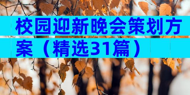 校园迎新晚会策划方案（精选31篇）