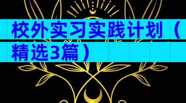 校外实习实践计划（精选3篇）