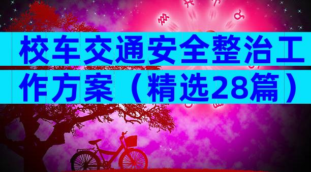 校车交通安全整治工作方案（精选28篇）