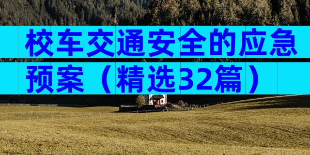 校车交通安全的应急预案（精选32篇）