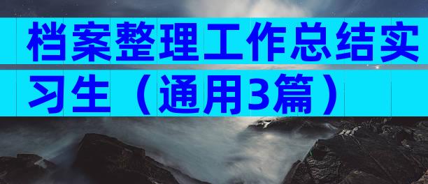 档案整理工作总结实习生（通用3篇）