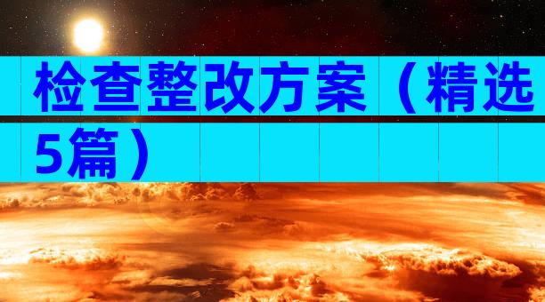 检查整改方案（精选5篇）