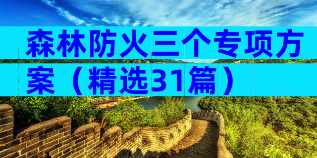 森林防火三个专项方案（精选31篇）