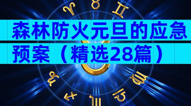 森林防火元旦的应急预案（精选28篇）