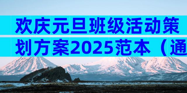 欢庆元旦班级活动策划方案2025范本（通用29篇）
