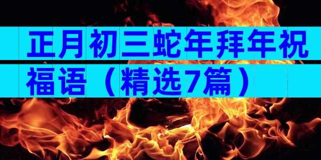 正月初三蛇年拜年祝福语（精选7篇）