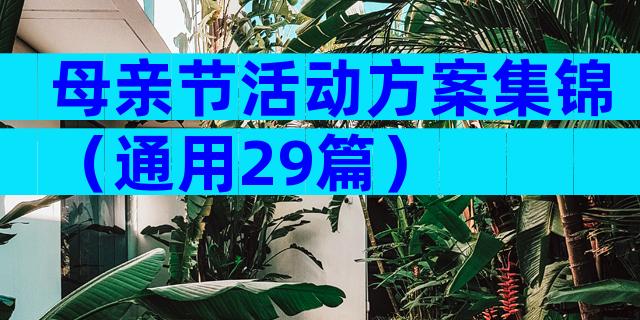 母亲节活动方案集锦（通用29篇）