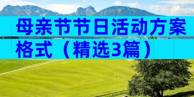 母亲节节日活动方案格式（精选3篇）