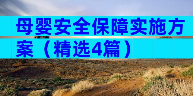 母婴安全保障实施方案（精选4篇）