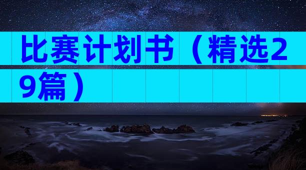 比赛计划书（精选29篇）