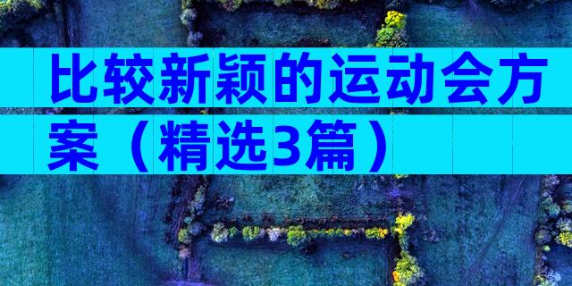 比较新颖的运动会方案（精选3篇）